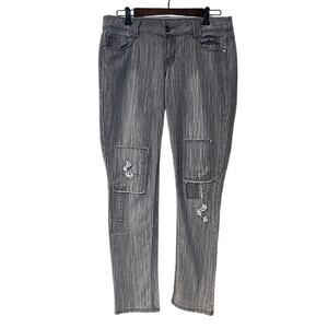 L. E. I. Women's Gray Distressed Skinny Jeans Size 11